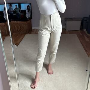 Zara: Cream Straight Leg Dress Pants